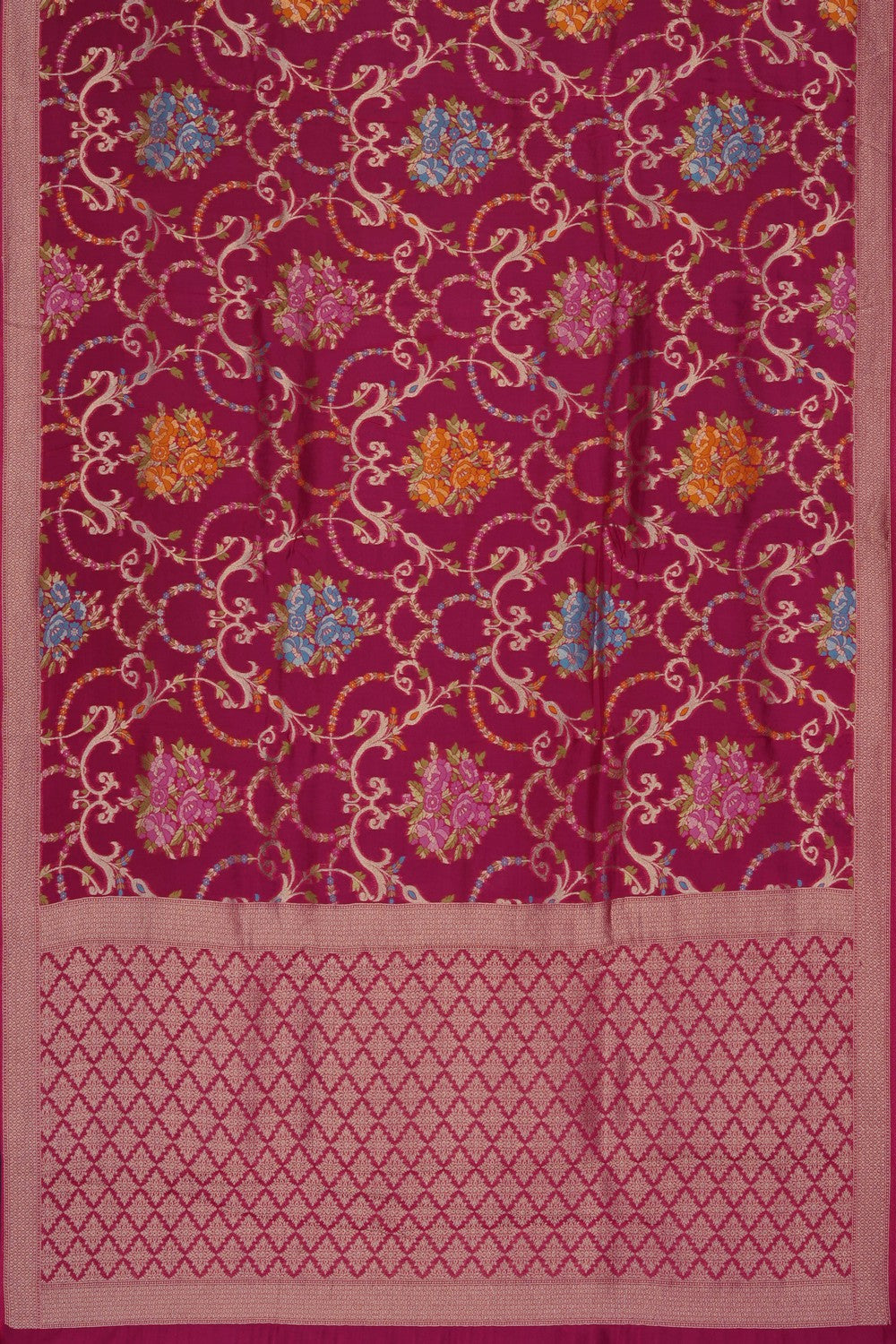Image of Plum-Pink Banarasi Brocade Silk Saree