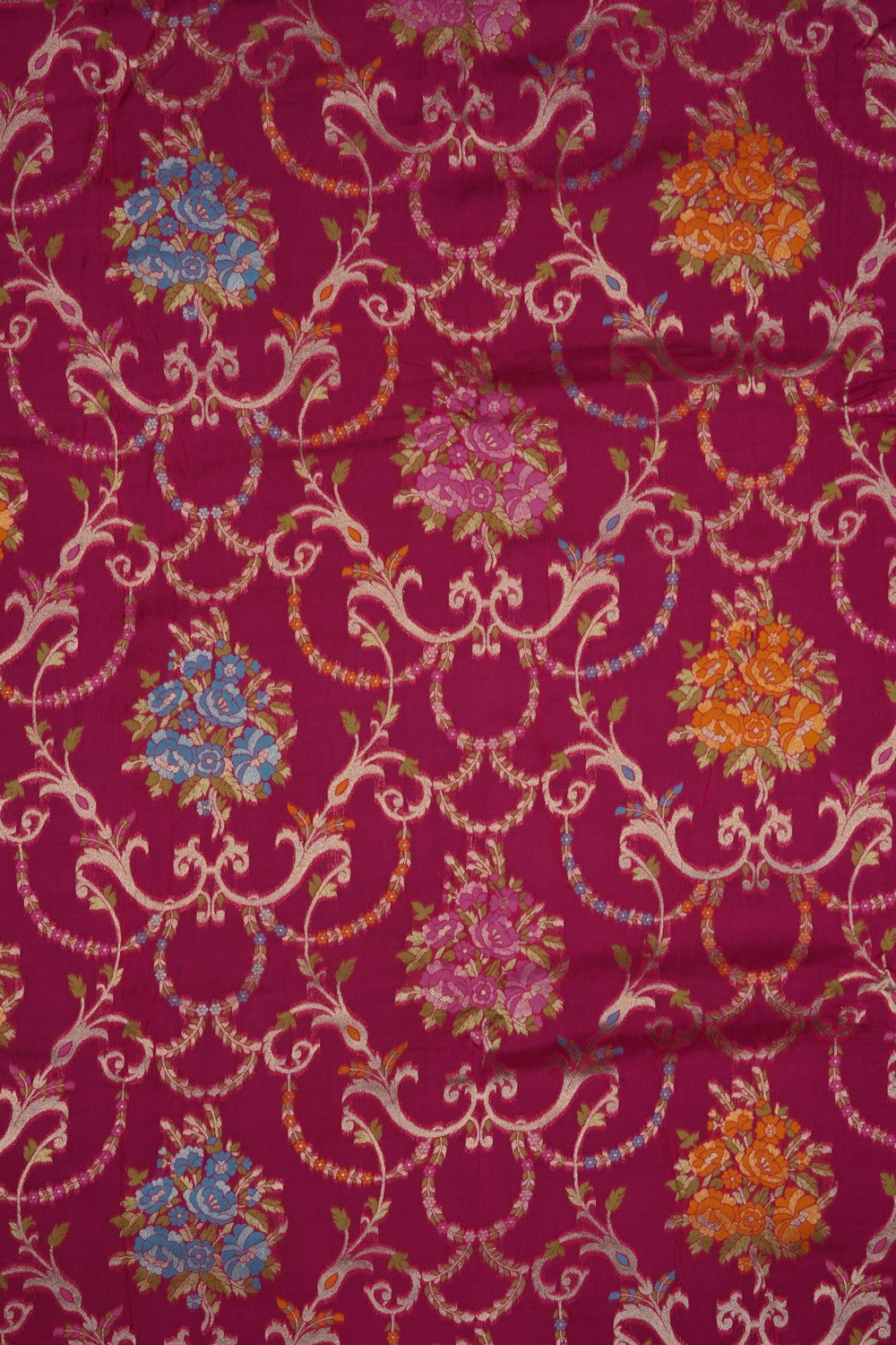 Image of Plum-Pink Banarasi Brocade Silk Saree