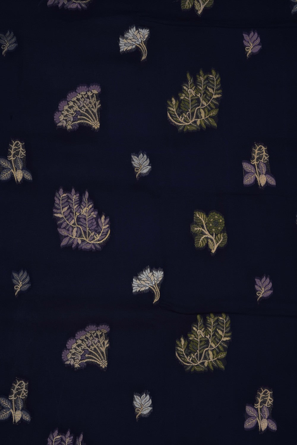 Image of Navy Blue Banarasi Georgette Saree