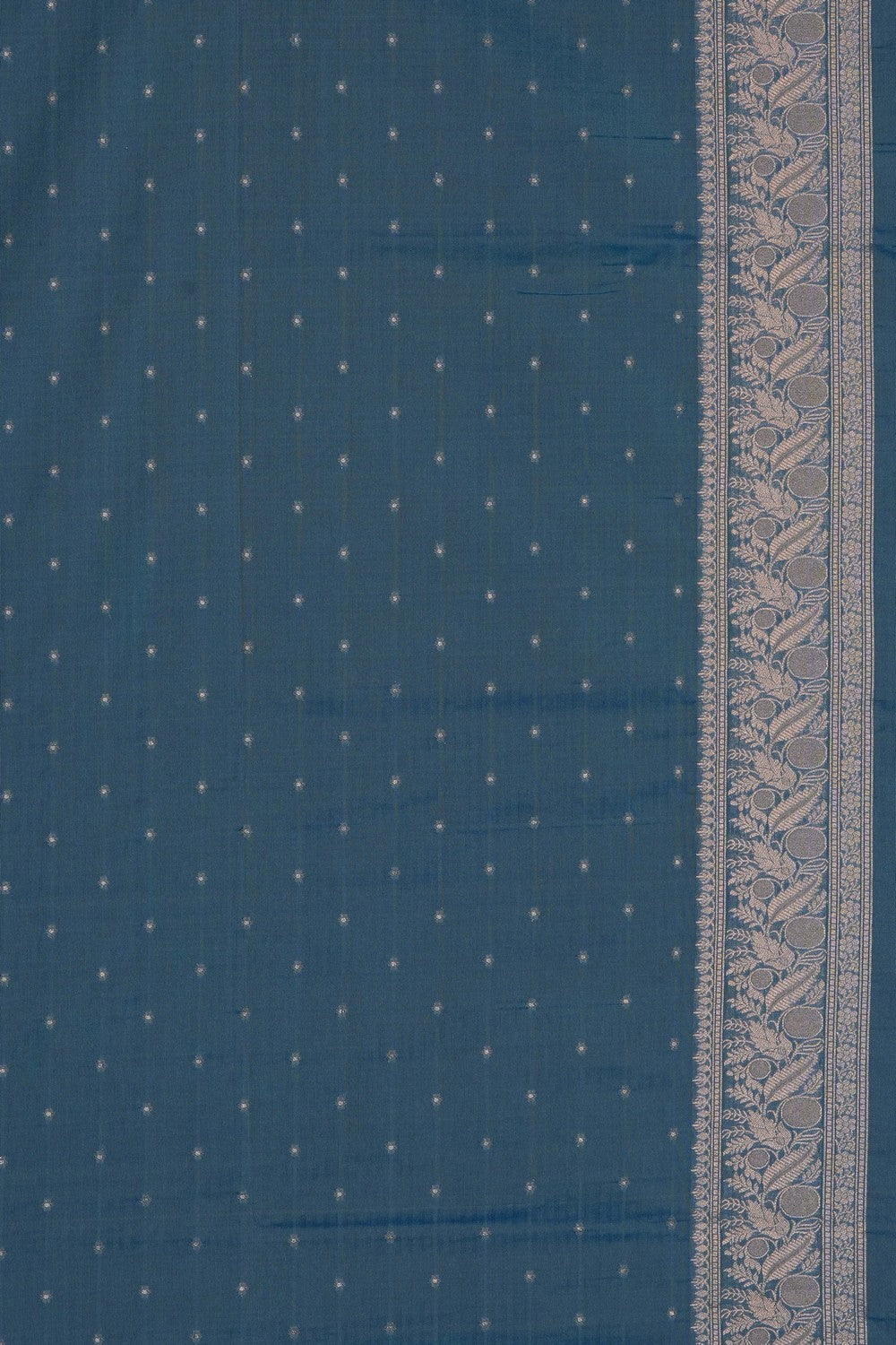 Image of Smoky Blue Banarasi Katan Silk Saree