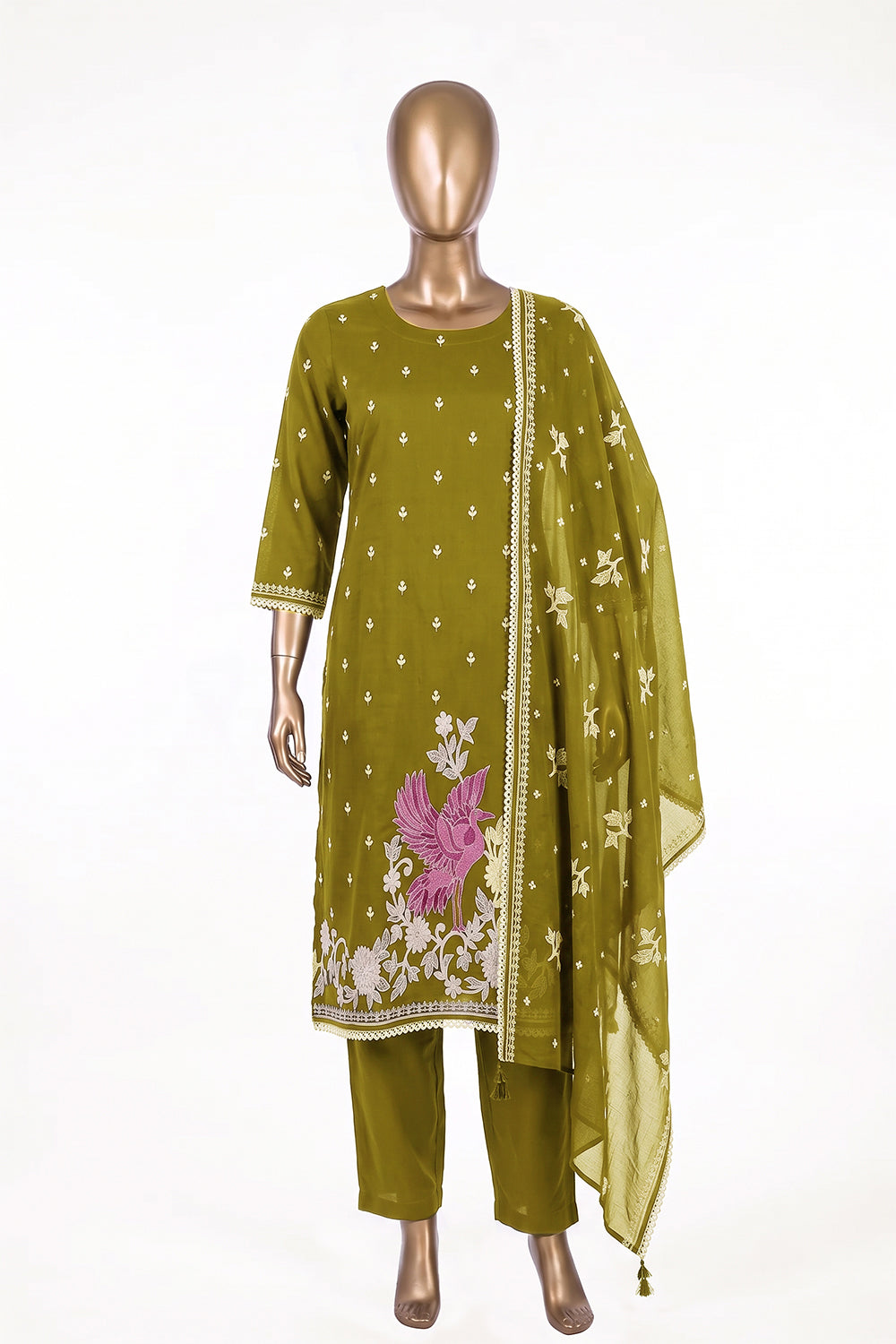 Image of Embroidery Unstitched Suit Set Fabric (3 Pcs Set)