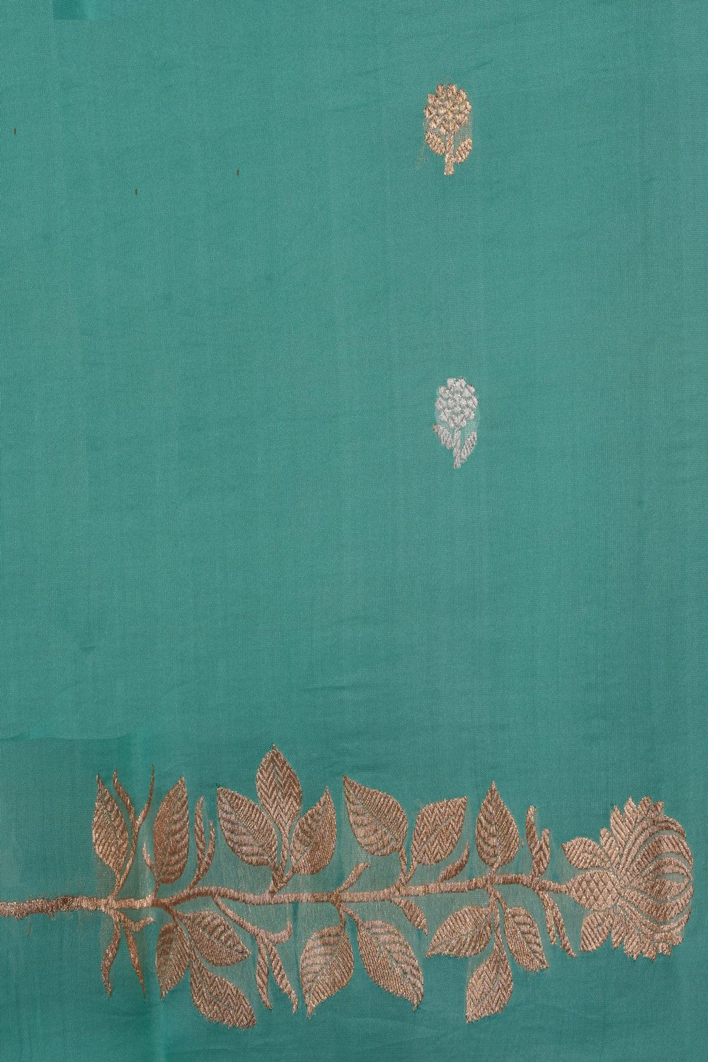 Image of Sea Green Banarasi Kora Saree