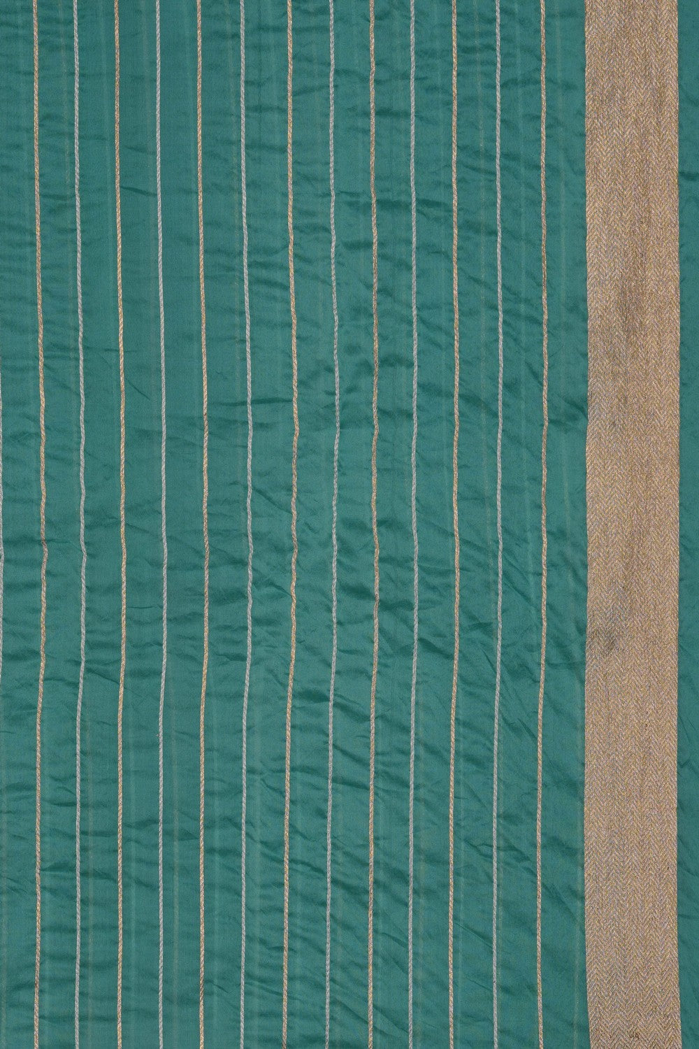 Image of Sea Green Banarasi Kora Saree