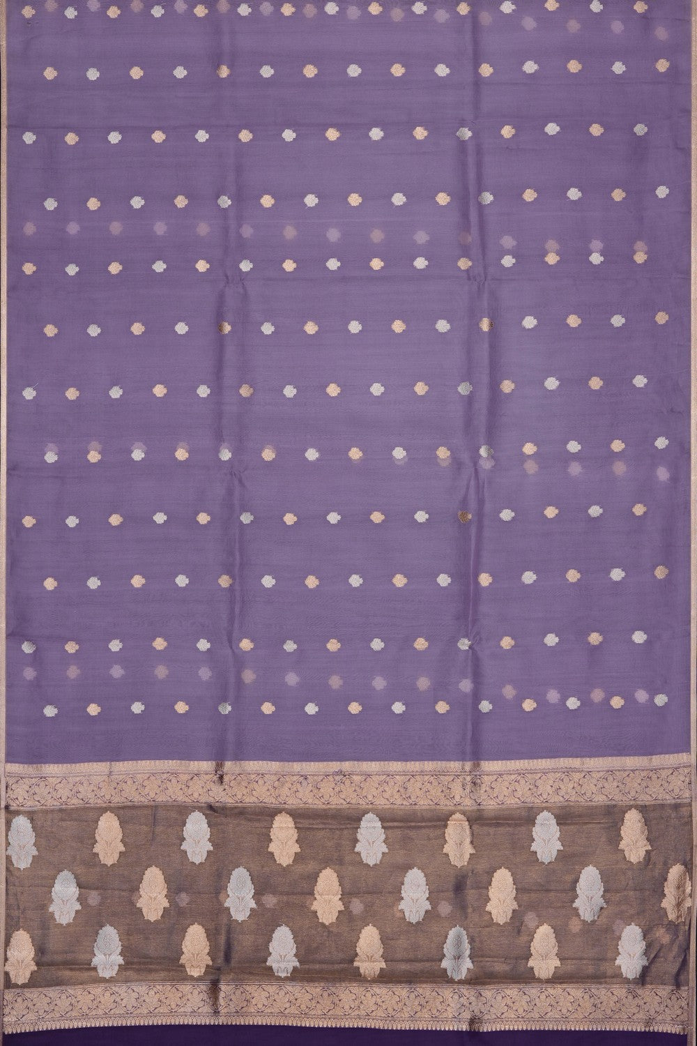 Image of Purple Banarasi Kora Saree