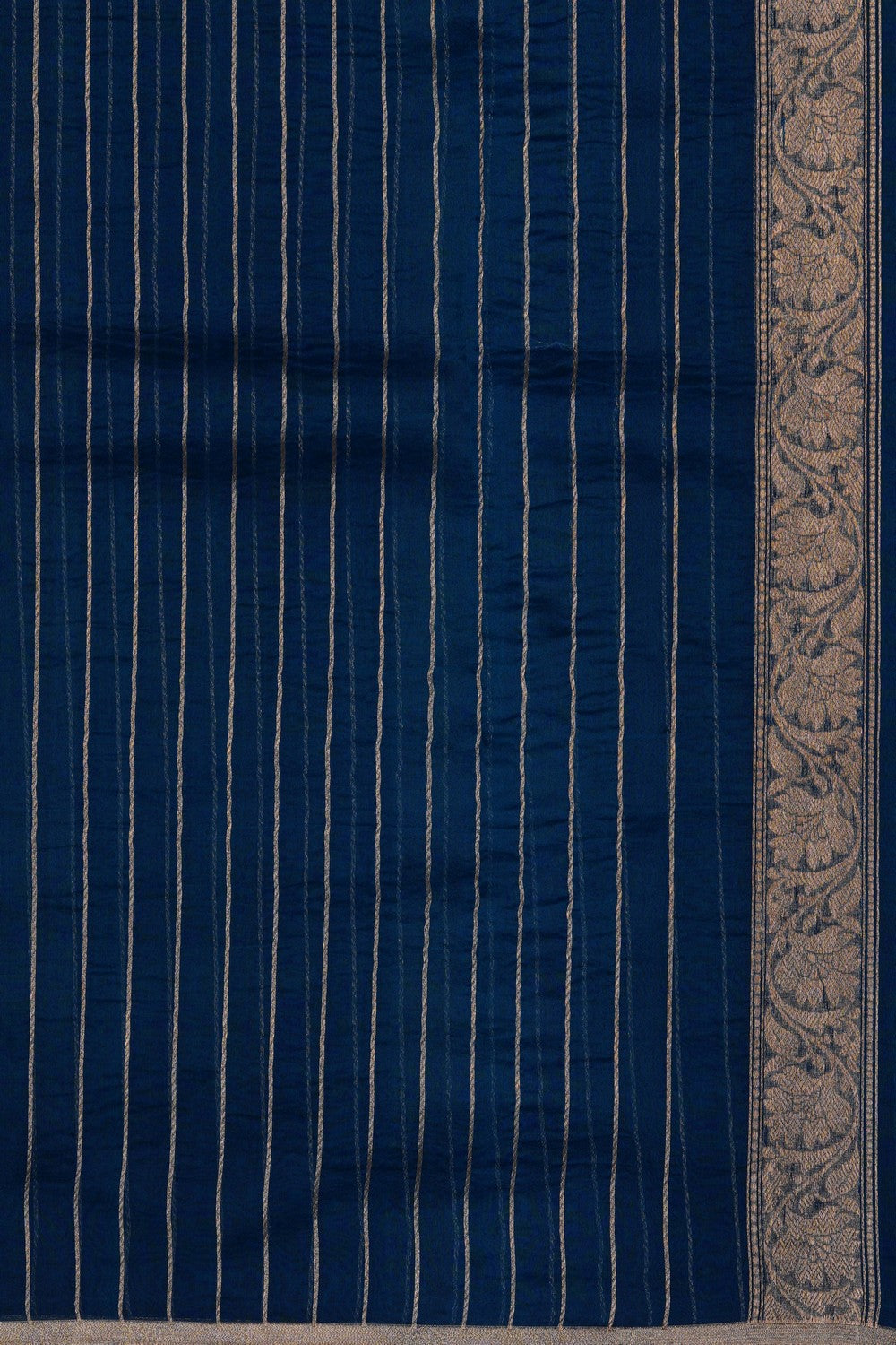 Image of Sea Blue Banarasi Kora Saree