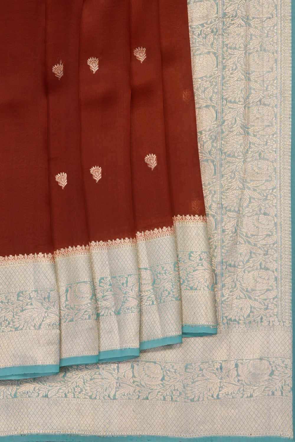 Image of Orange Banarasi Kora Saree