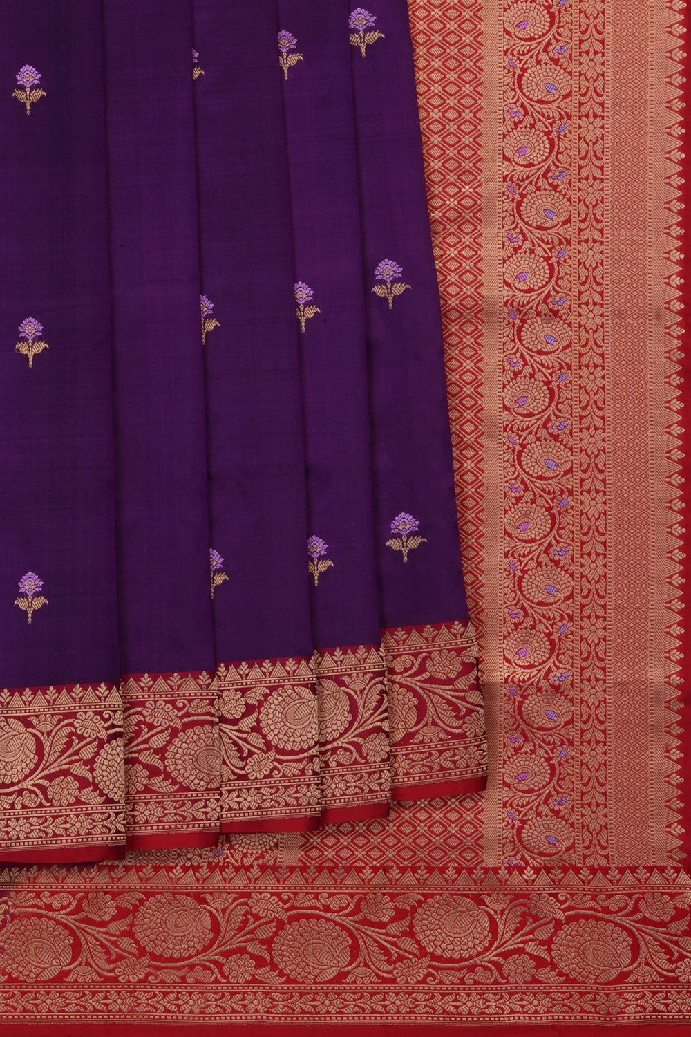 Image of Violet Banarasi Katan Silk Saree