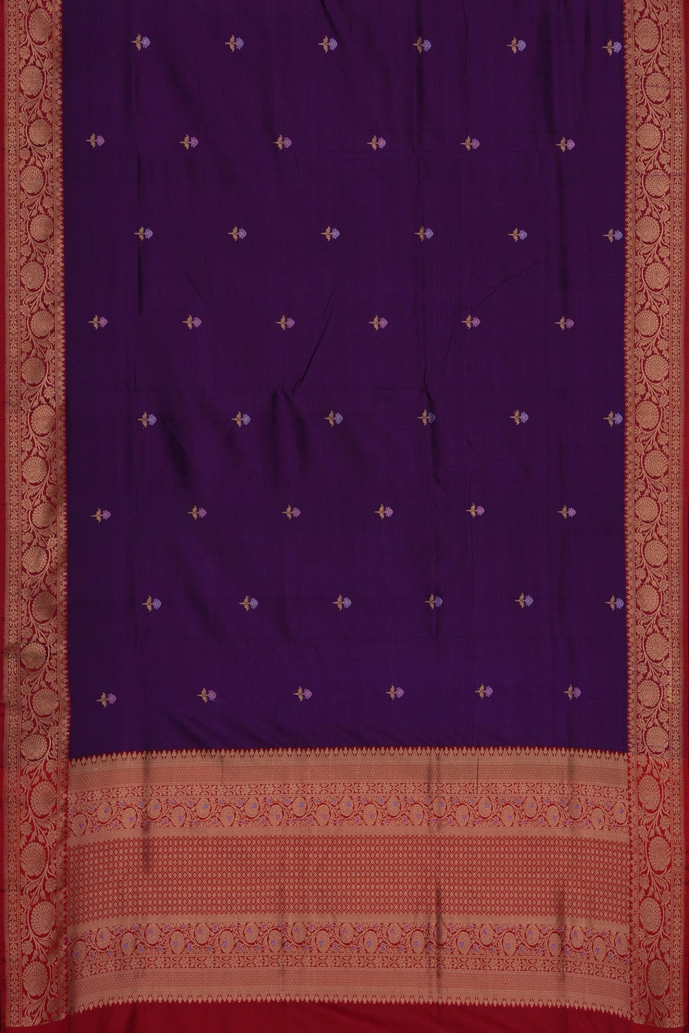 Image of Violet Banarasi Katan Silk Saree