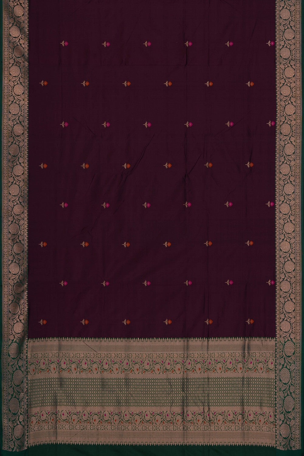 Image of Violet Banarasi Katan Silk Saree