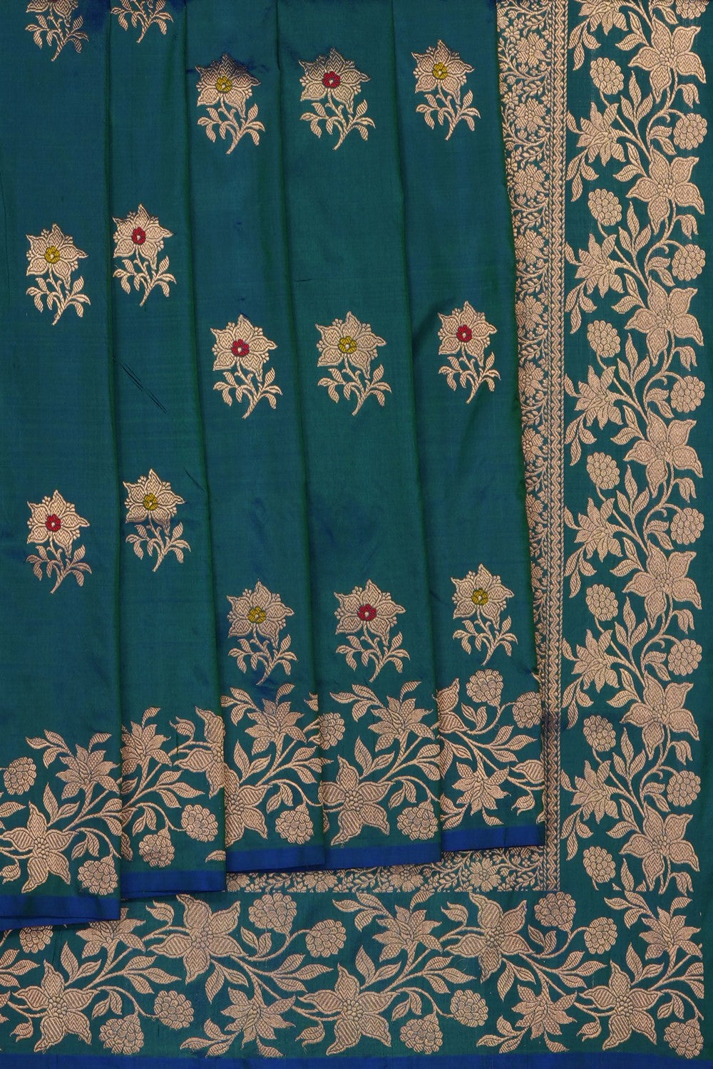 Image of Blue Banarasi Katan Silk Saree