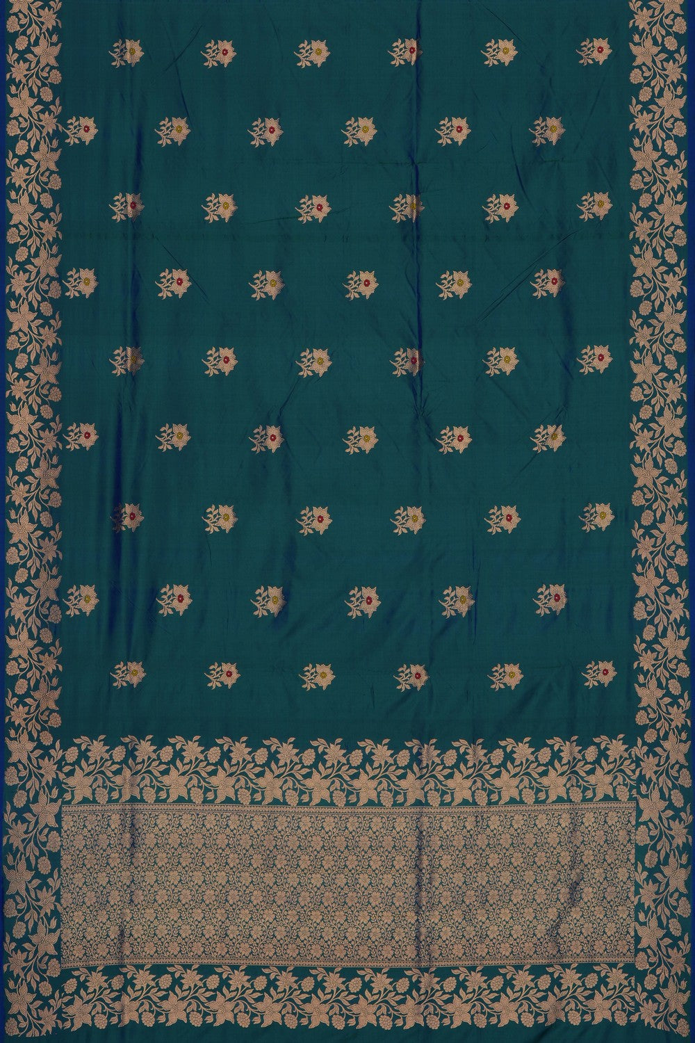 Image of Blue Banarasi Katan Silk Saree