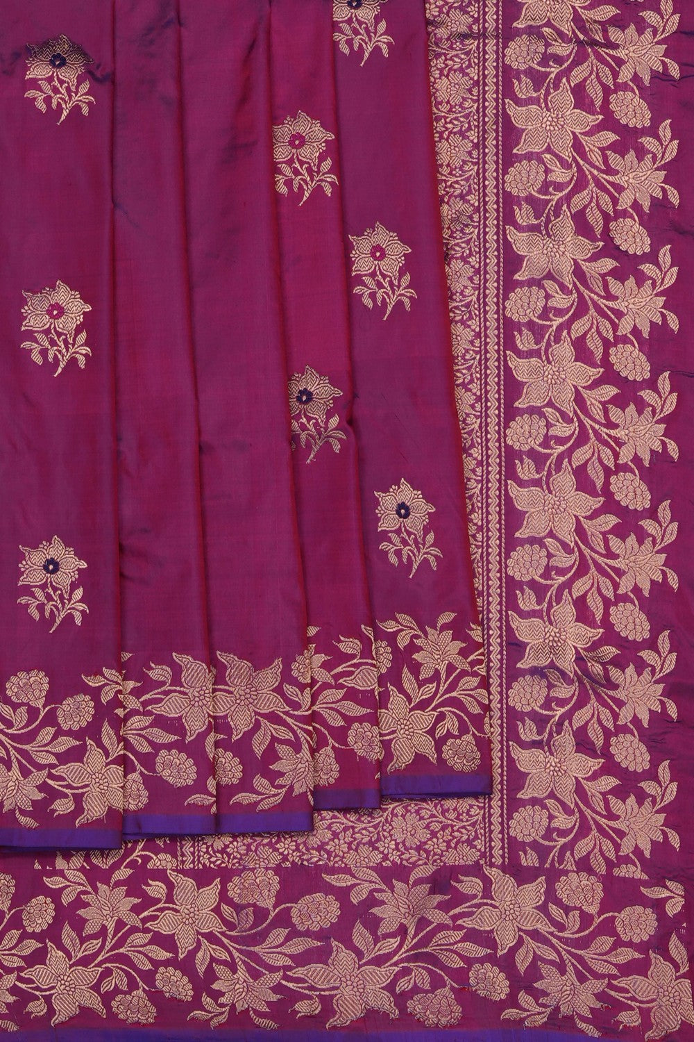 Image of Violet Banarasi Katan Silk Saree