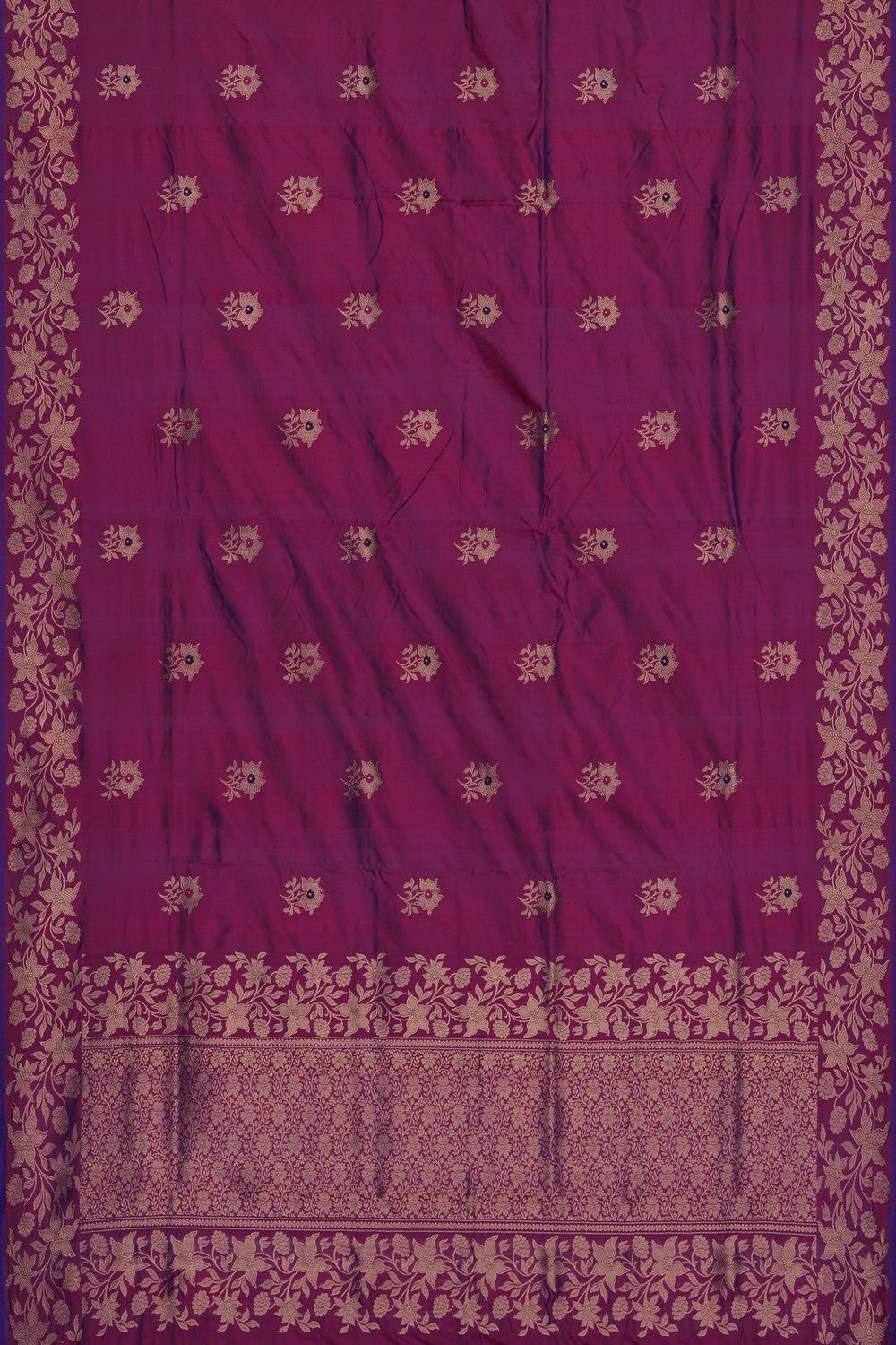 Image of Violet Banarasi Katan Silk Saree