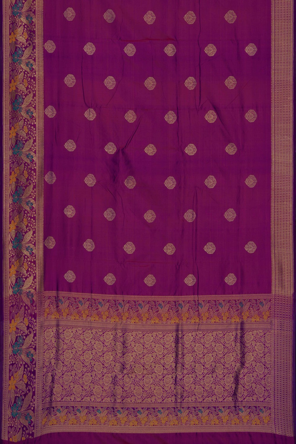 Image of Violet Banarasi Katan Silk Saree