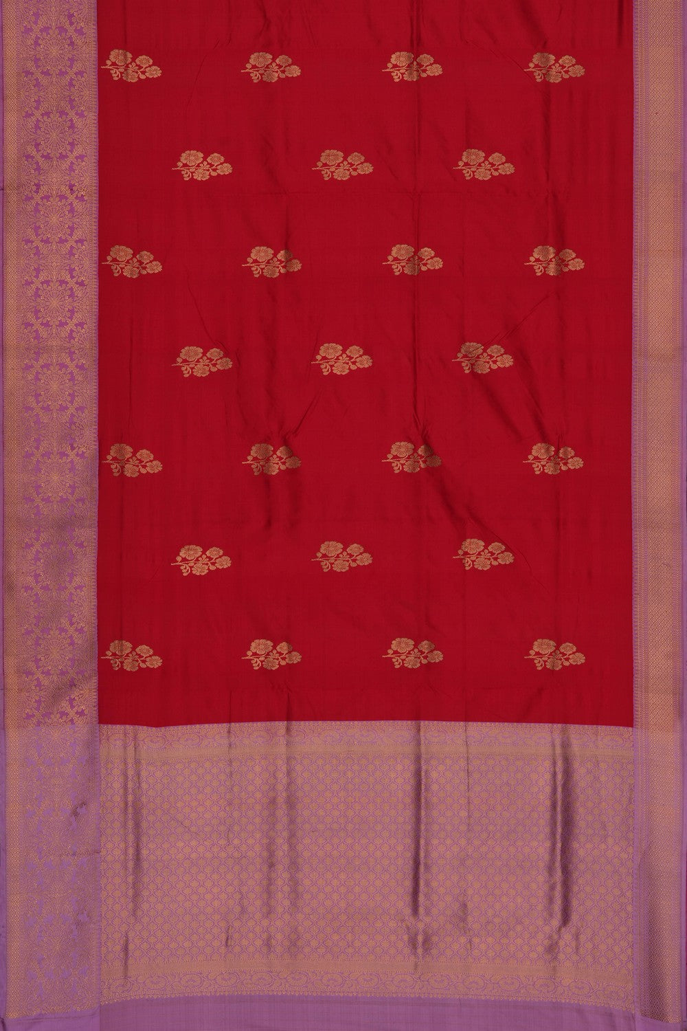 Image of Red Banarasi Katan Silk Saree