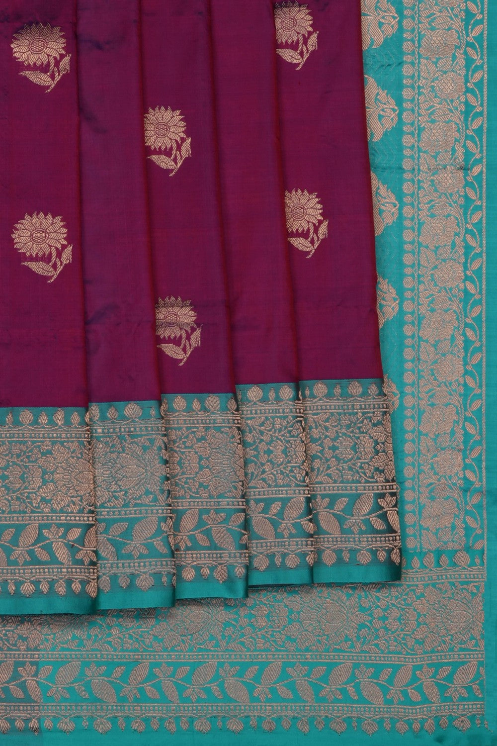 Image of Violet Banarasi Katan Silk Saree