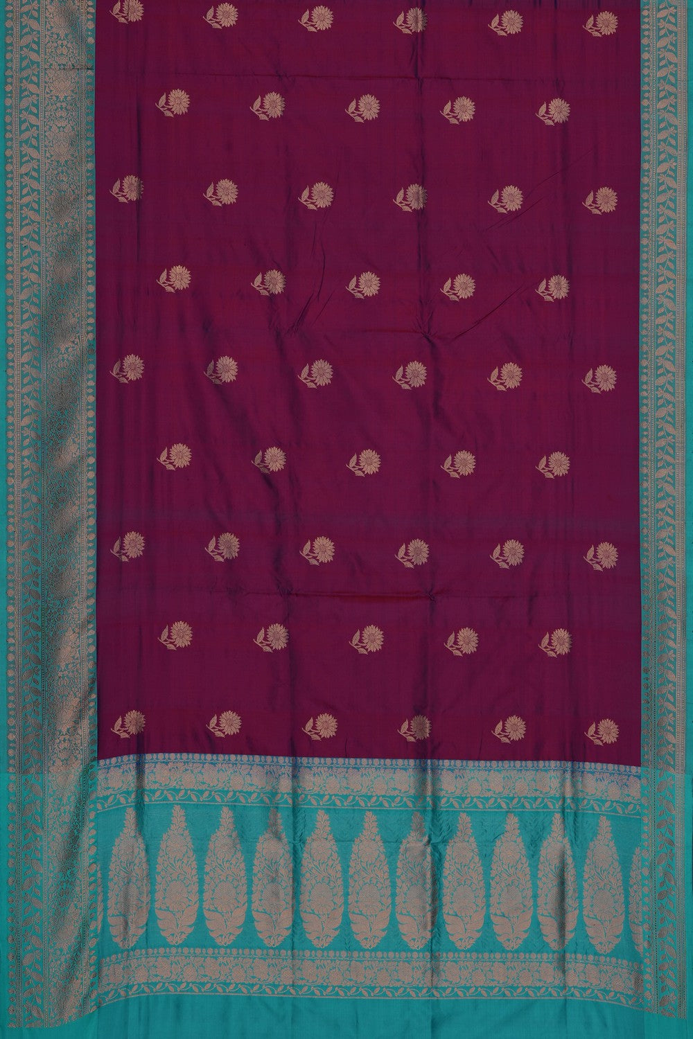 Image of Violet Banarasi Katan Silk Saree