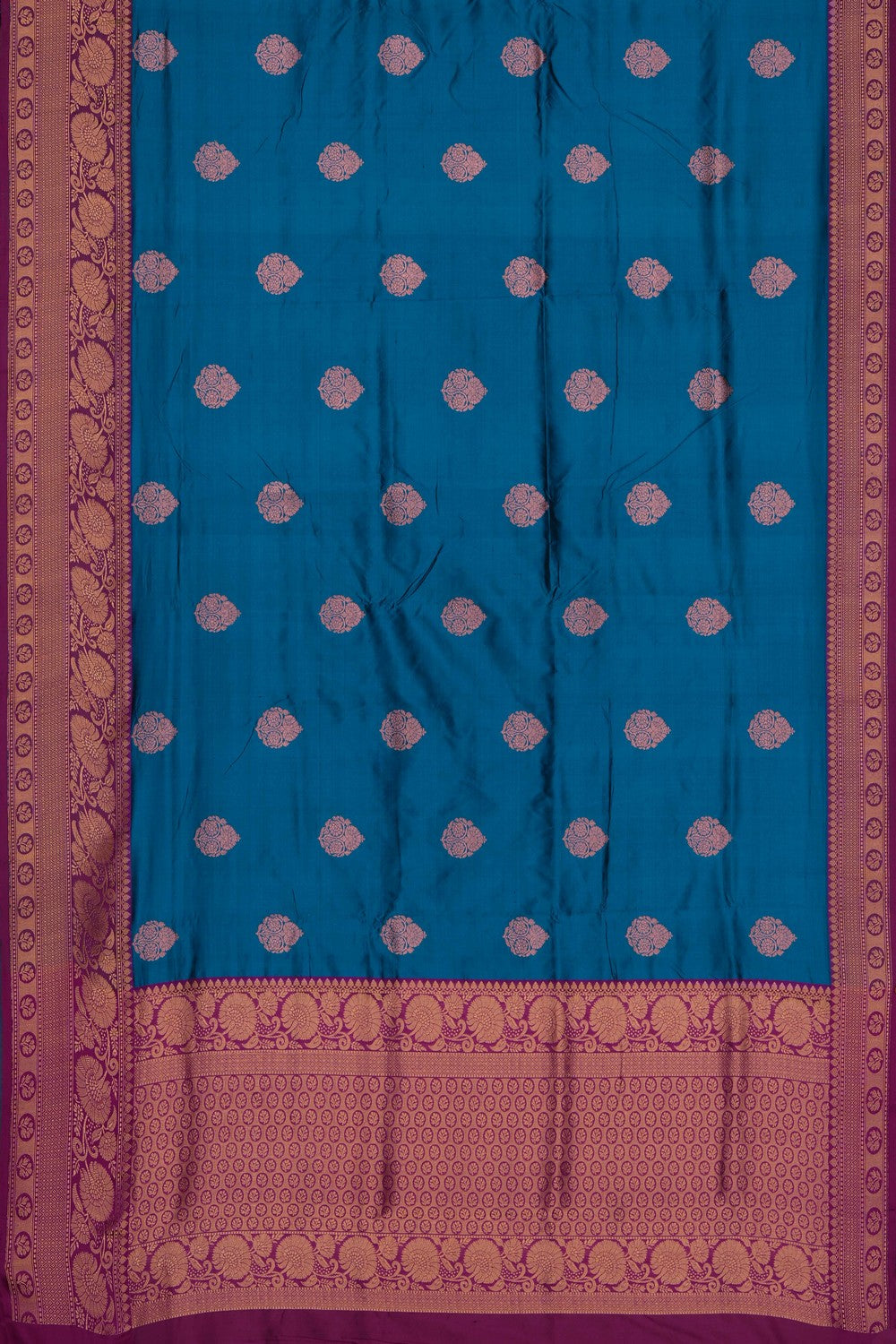 Image of Teal Green Banarasi Katan Silk Saree