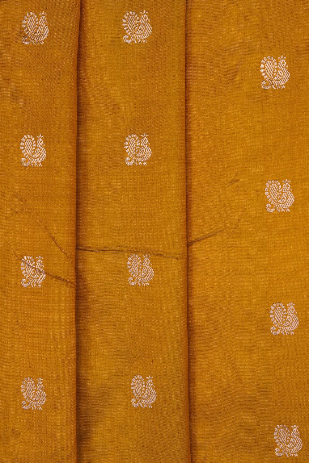Image of Fenugreen Yellow Banarasi Katan Silk Saree