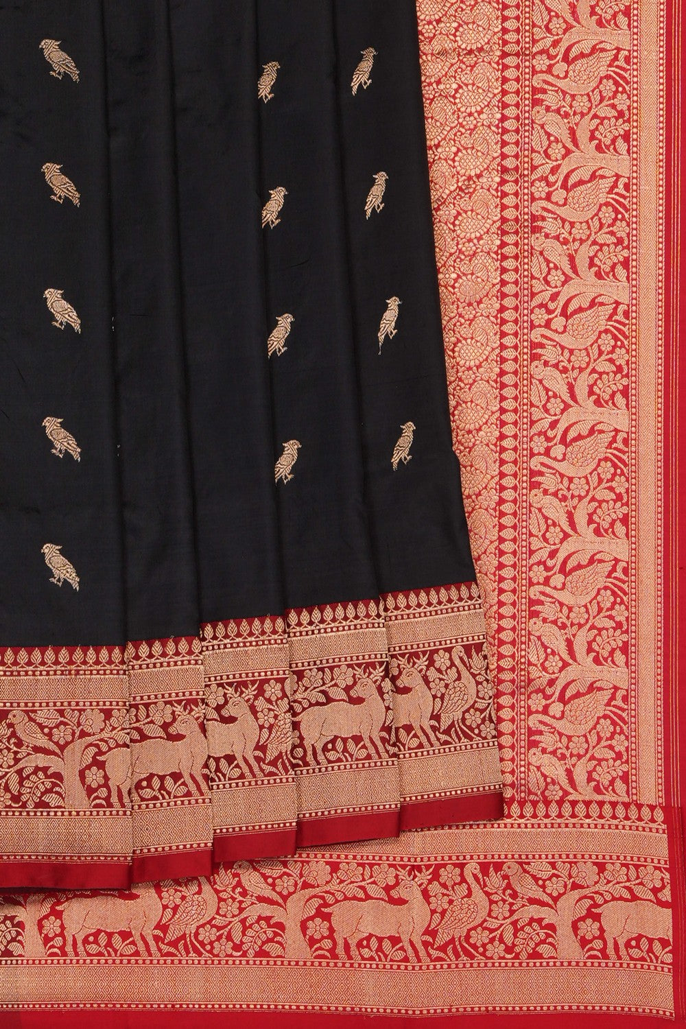 Image of Black Banarasi Katan Silk Saree
