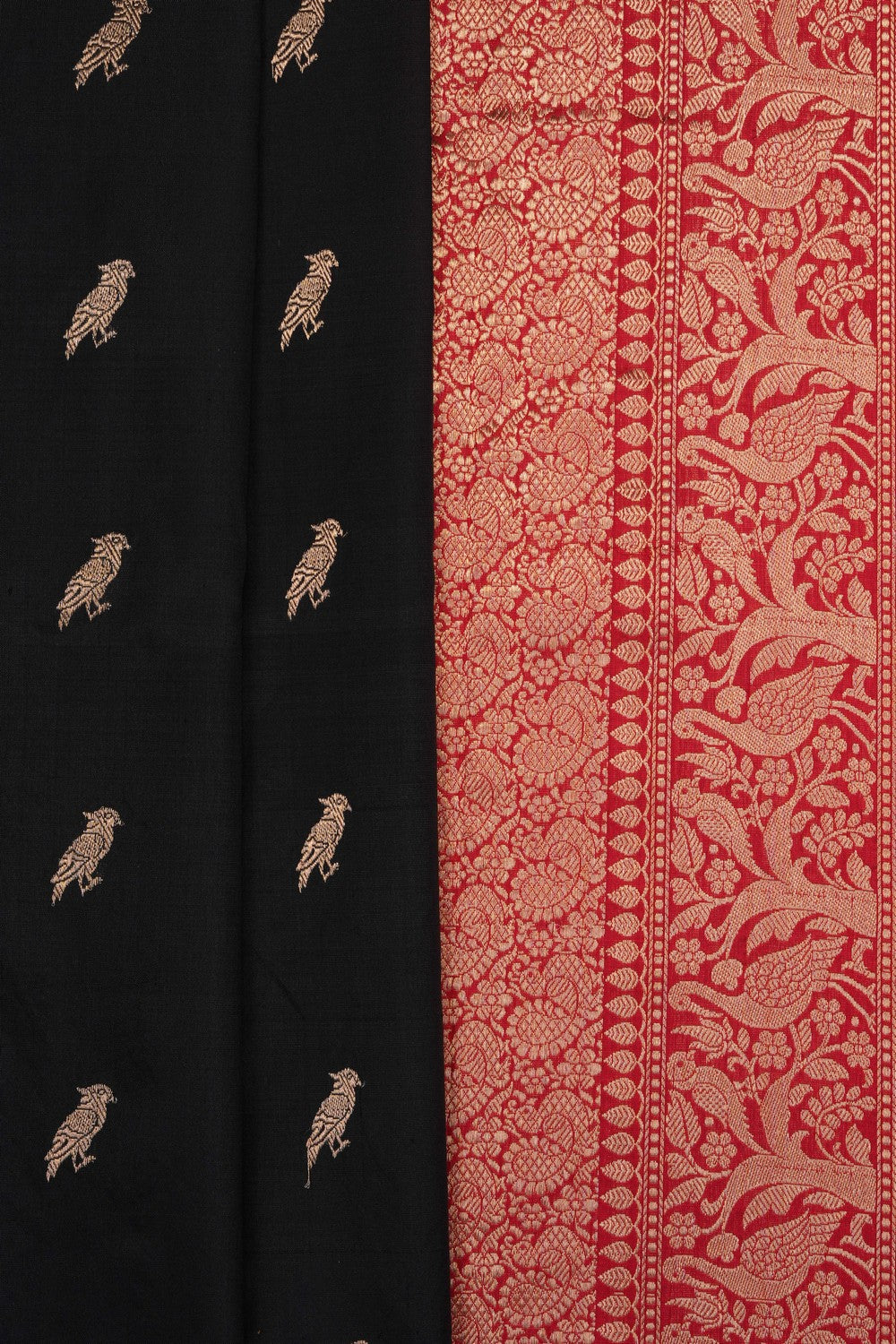 Image of Black Banarasi Katan Silk Saree