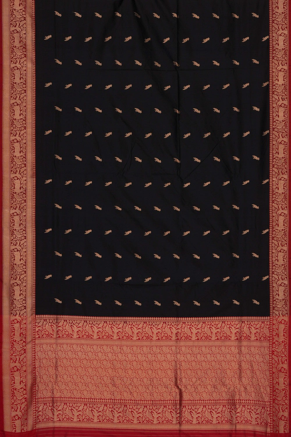 Image of Black Banarasi Katan Silk Saree