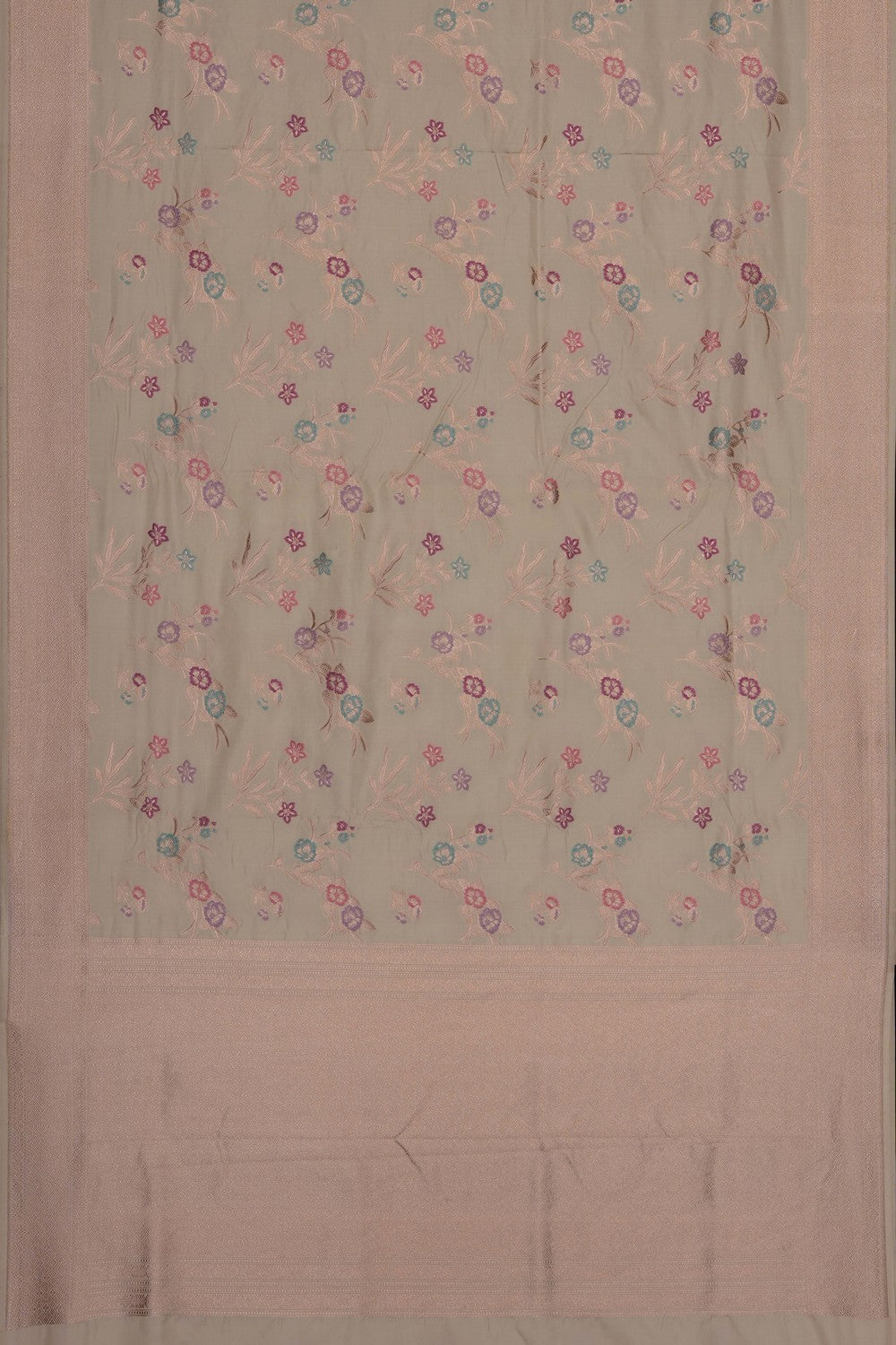 Image of Off-White Banarasi Katan Silk Saree