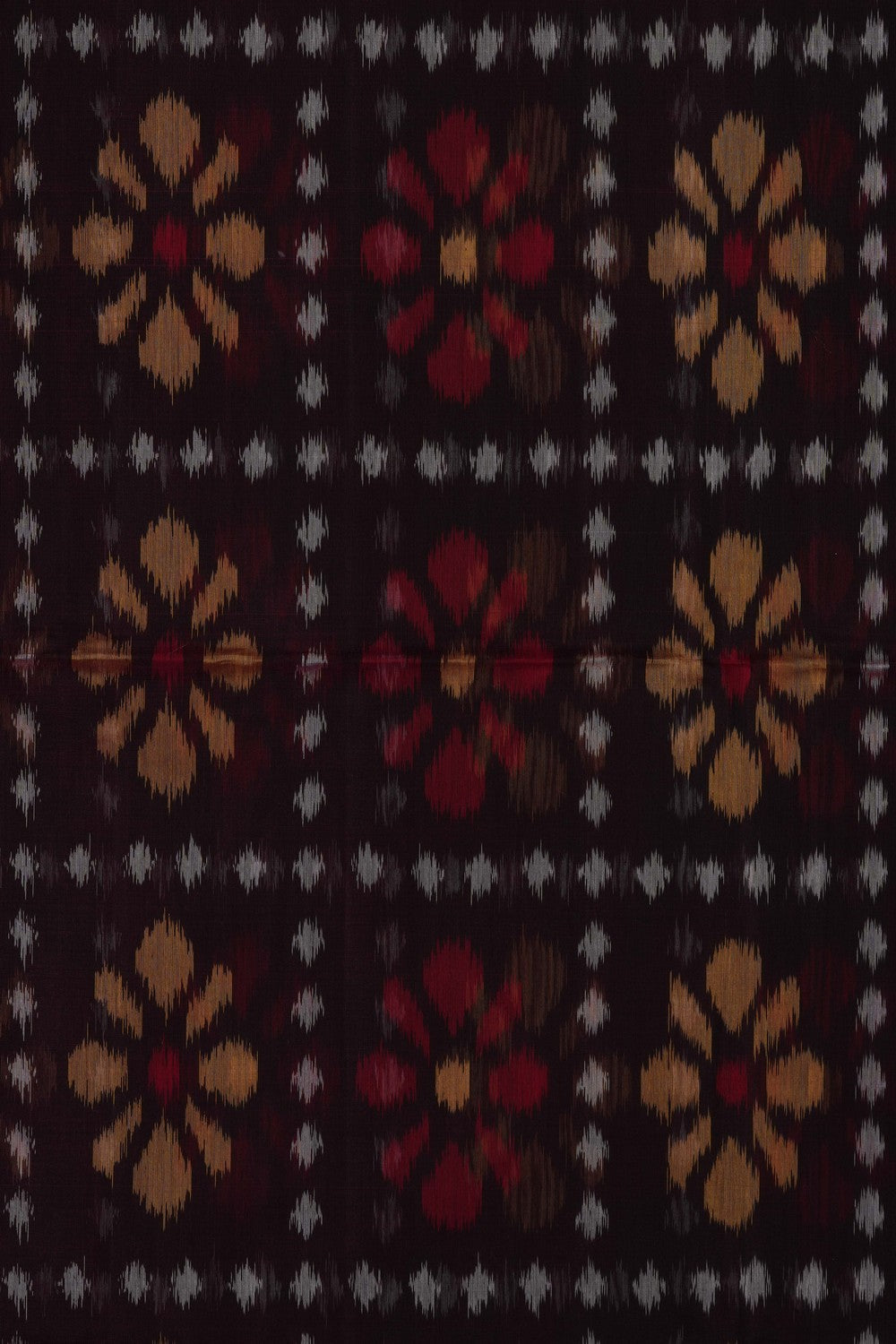 Image of South Silk-Cotton Ikat Fusion Saree
