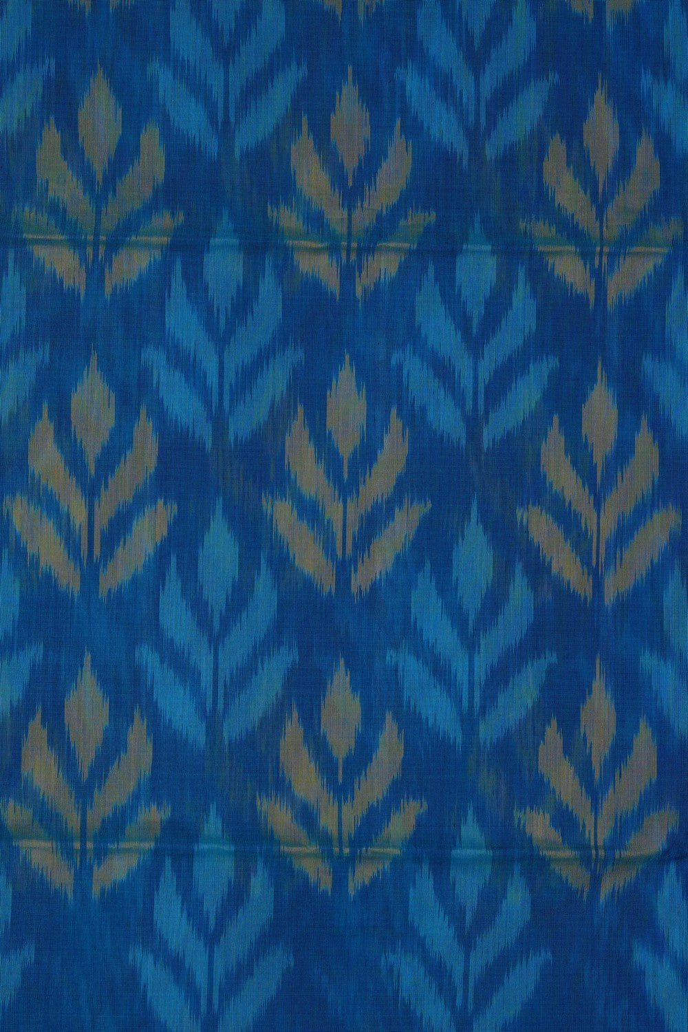 Image of South Silk-Cotton Ikat Fusion Saree