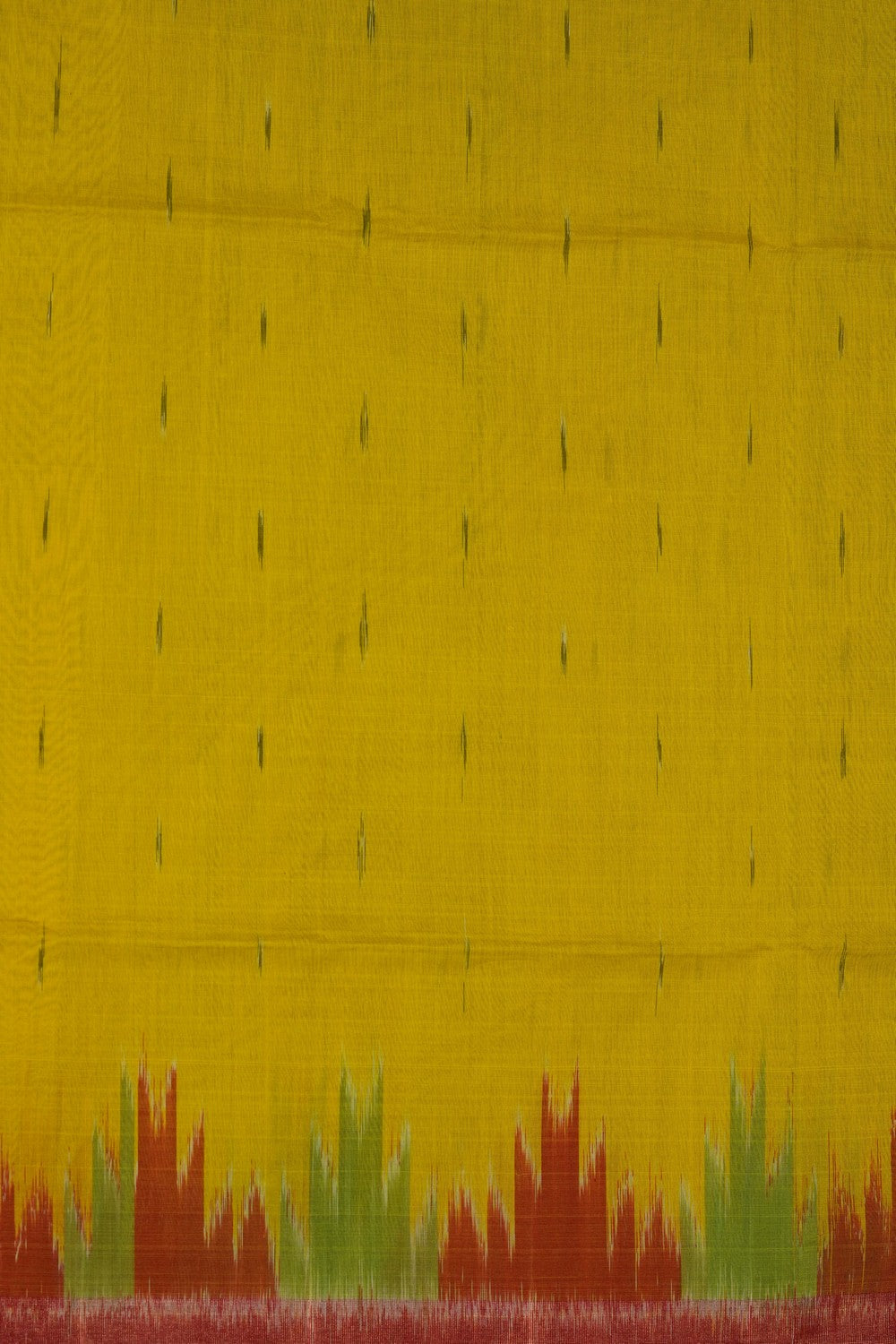 Image of South Silk-Cotton Ikat Fusion Saree