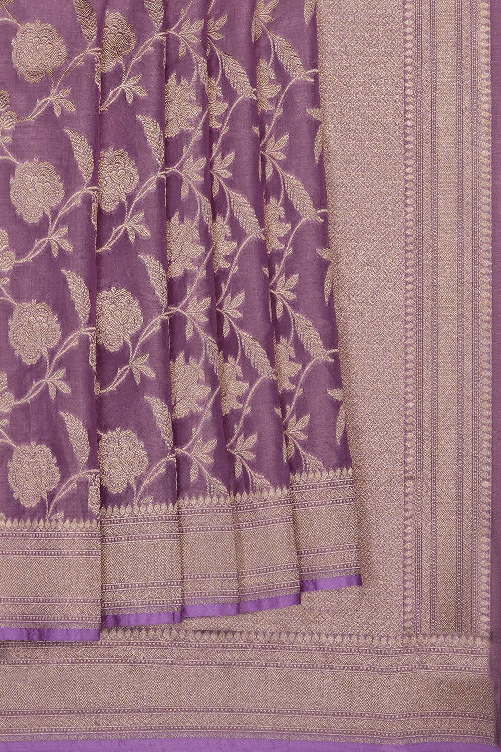 Image of Mauve Banarasi Tissue Silk Saree