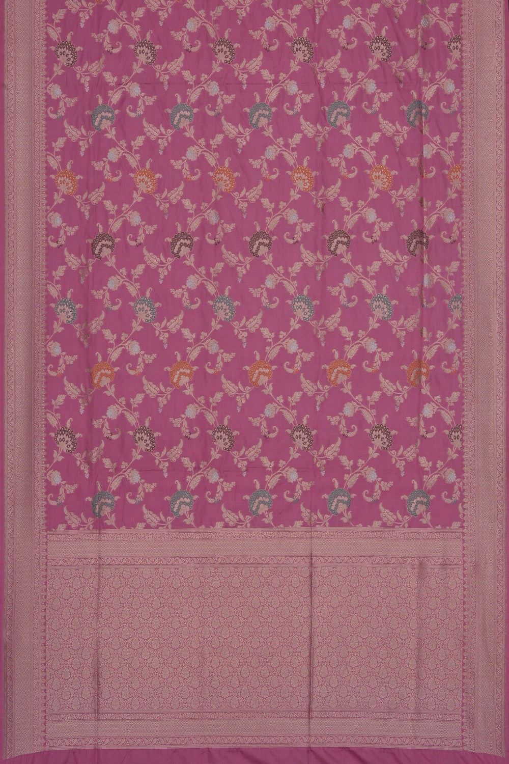 Image of Pink Banarasi Katan Silk Saree