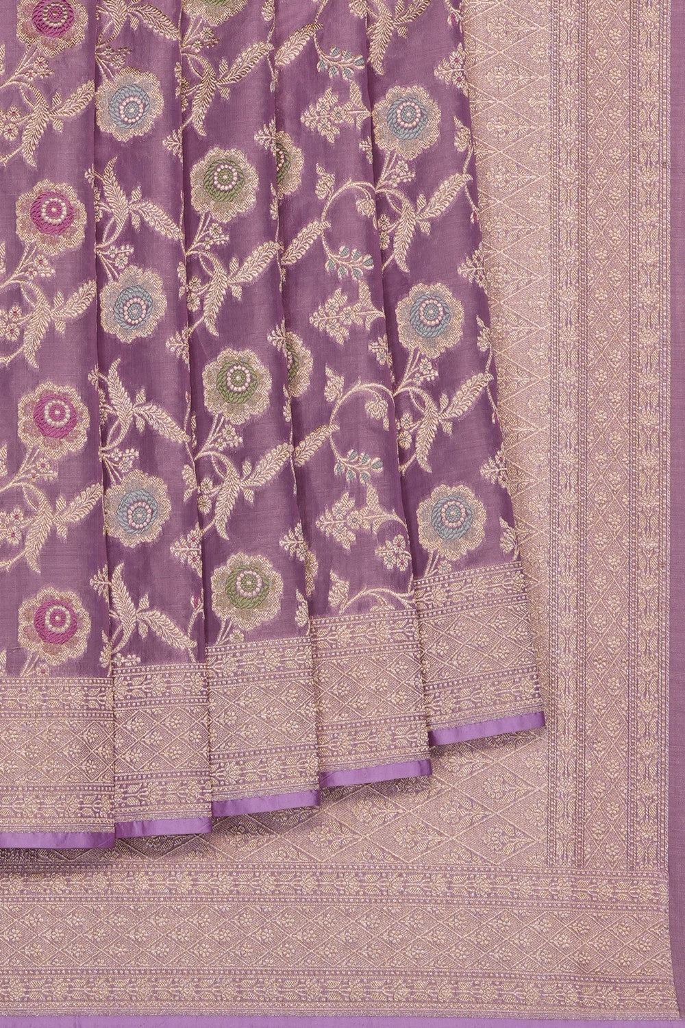Image of Mauve Banarasi Tissue Silk Saree