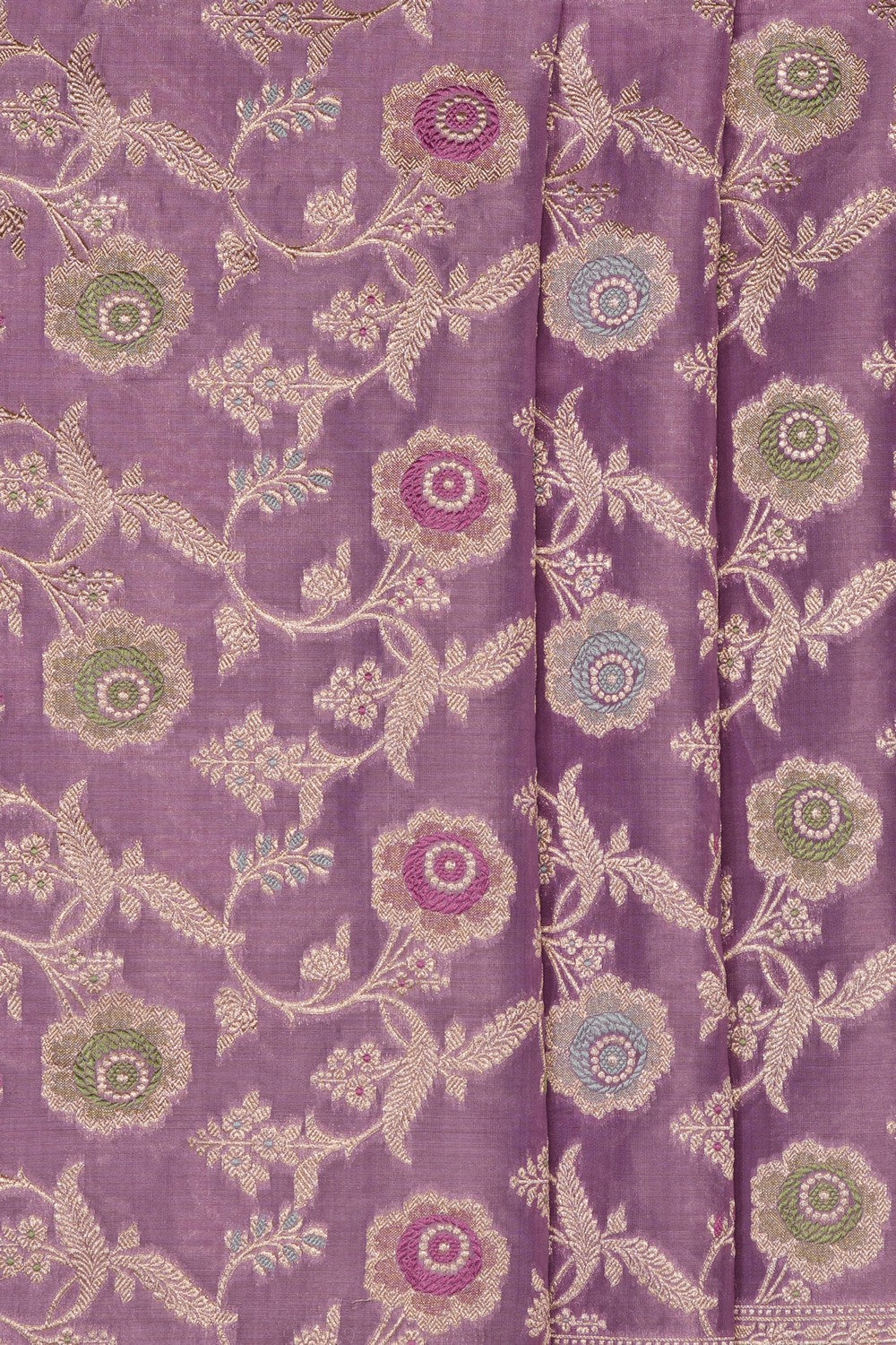 Image of Mauve Banarasi Tissue Silk Saree
