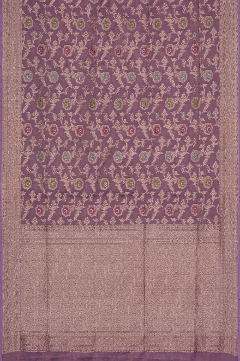 Image of Mauve Banarasi Tissue Silk Saree