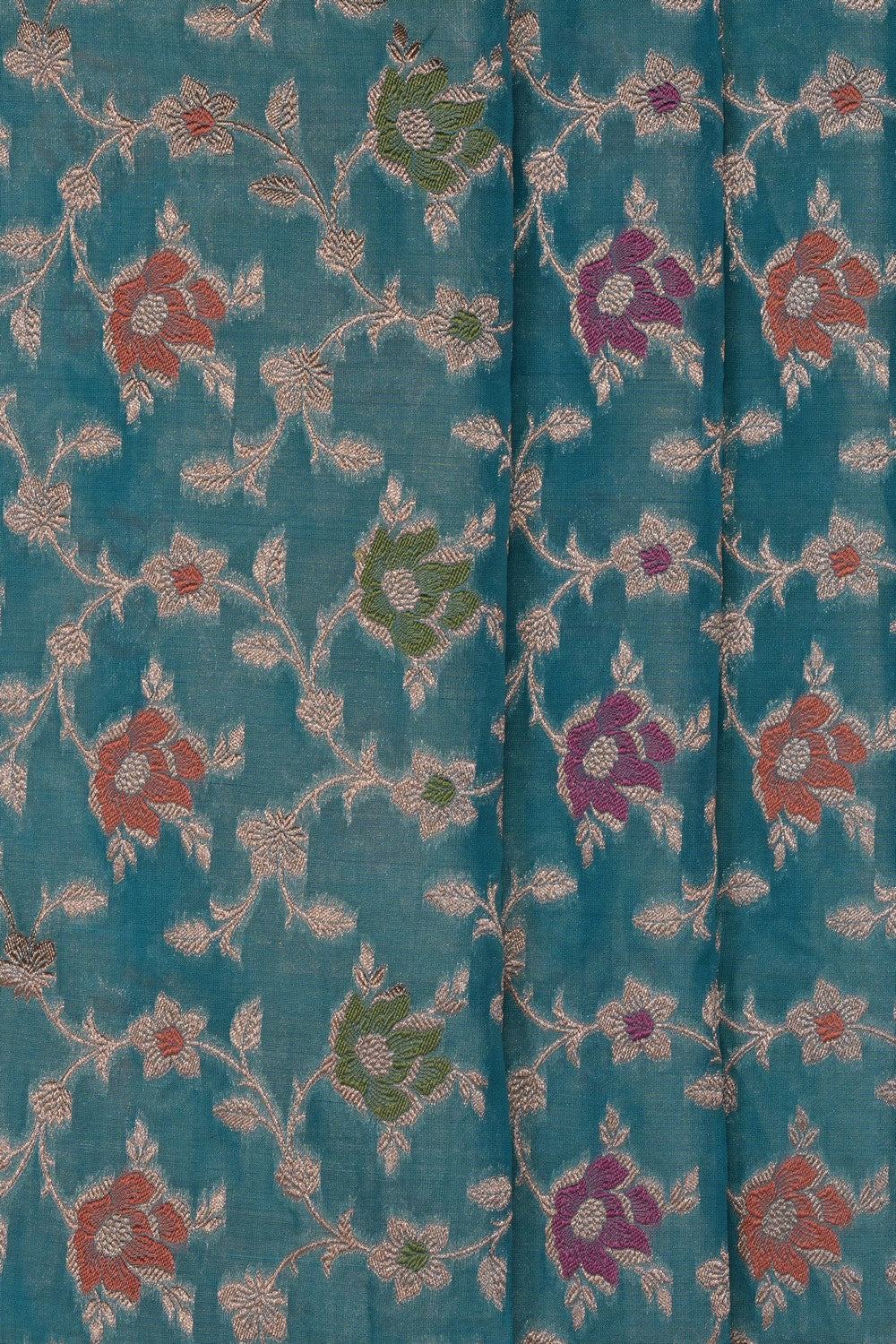 Image of Blue Banarasi Tissue Silk Saree