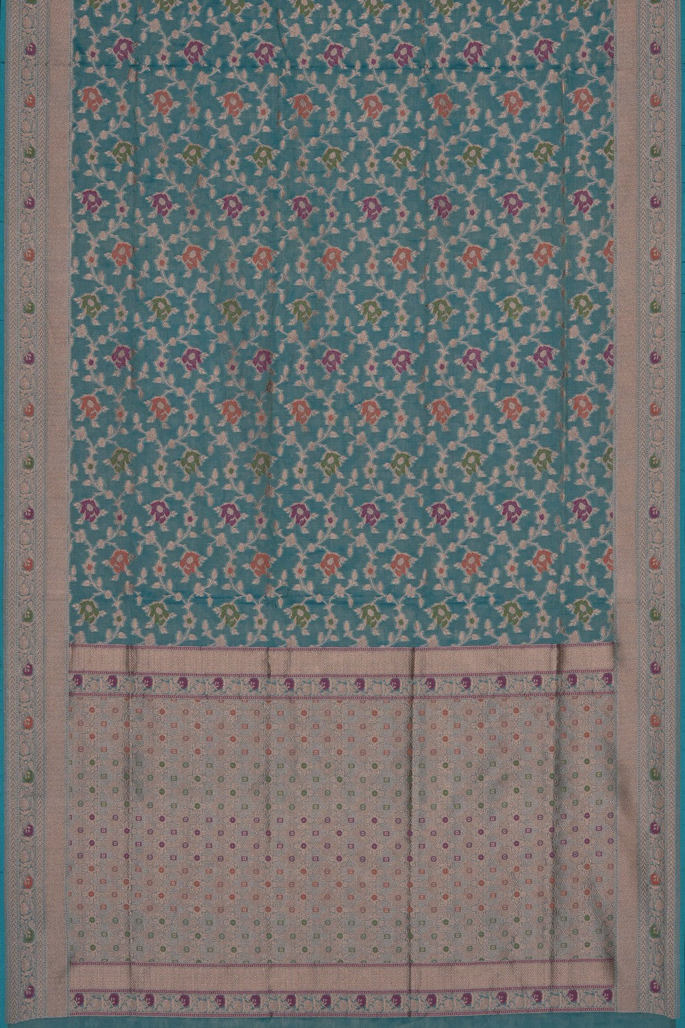 Image of Blue Banarasi Tissue Silk Saree
