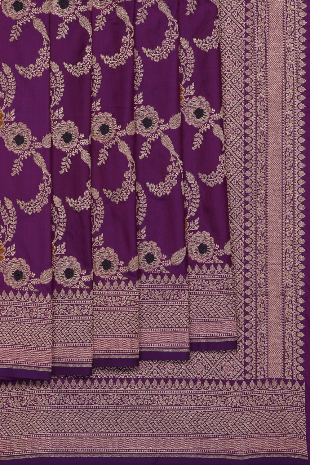 Image of Purple Banarasi Katan Silk Saree