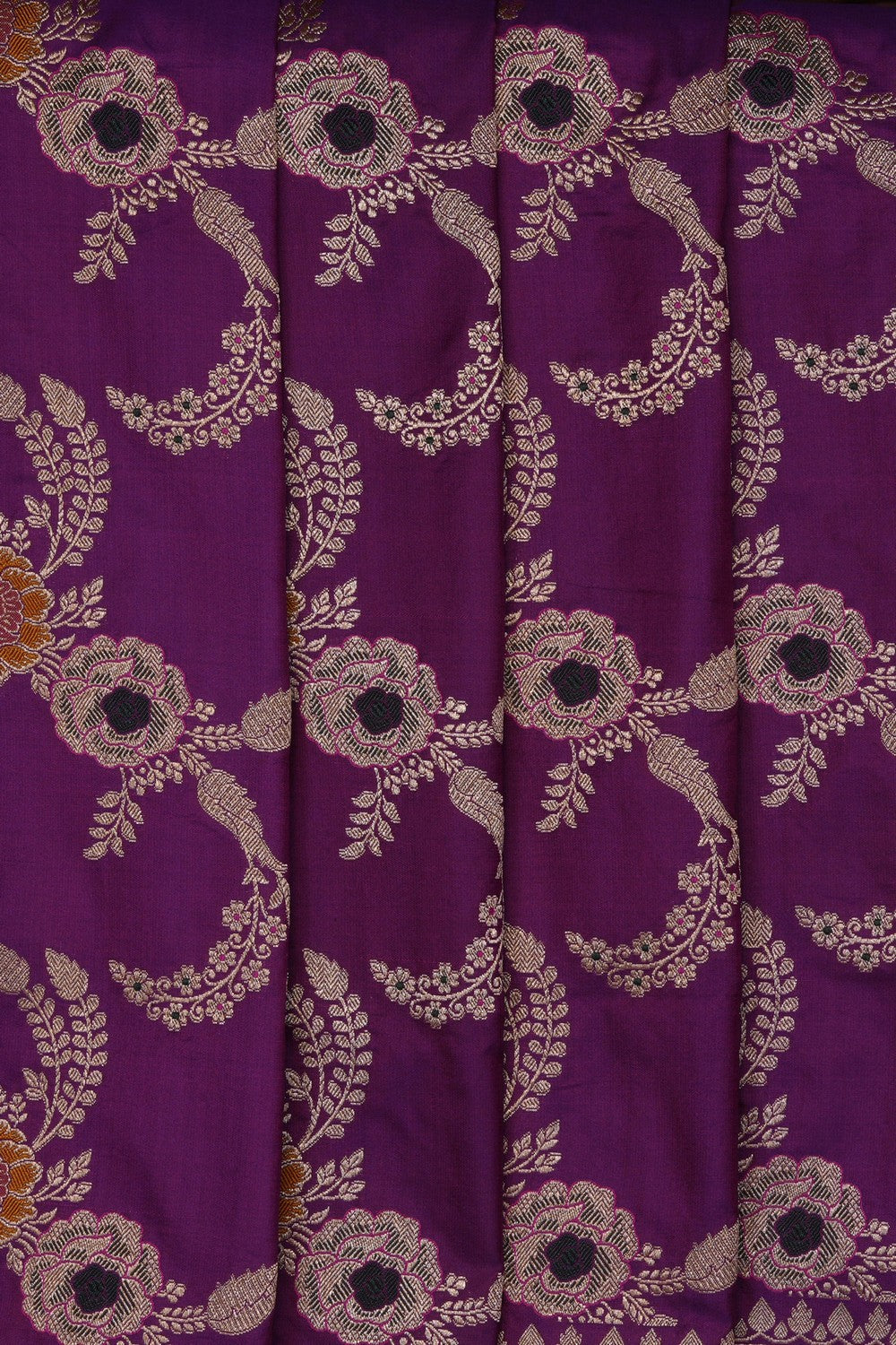 Image of Purple Banarasi Katan Silk Saree