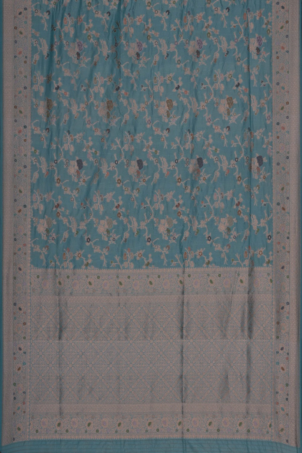 Image of Sky Blue Banarasi Katan Silk Saree