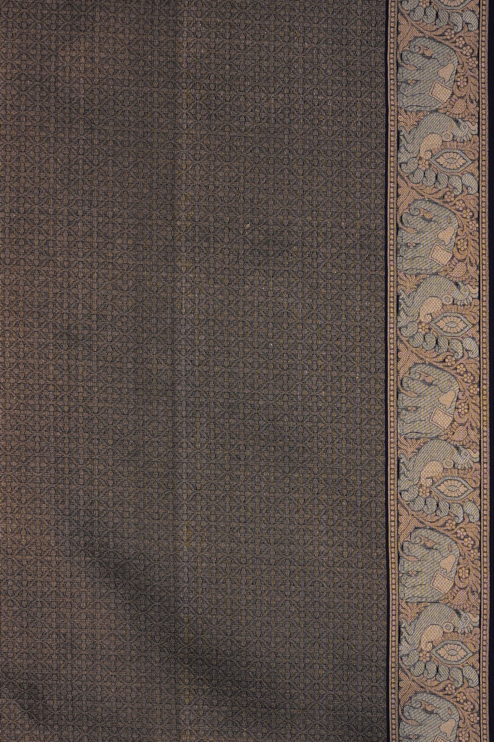 Image of Navy Blue Banarasi Kora Saree