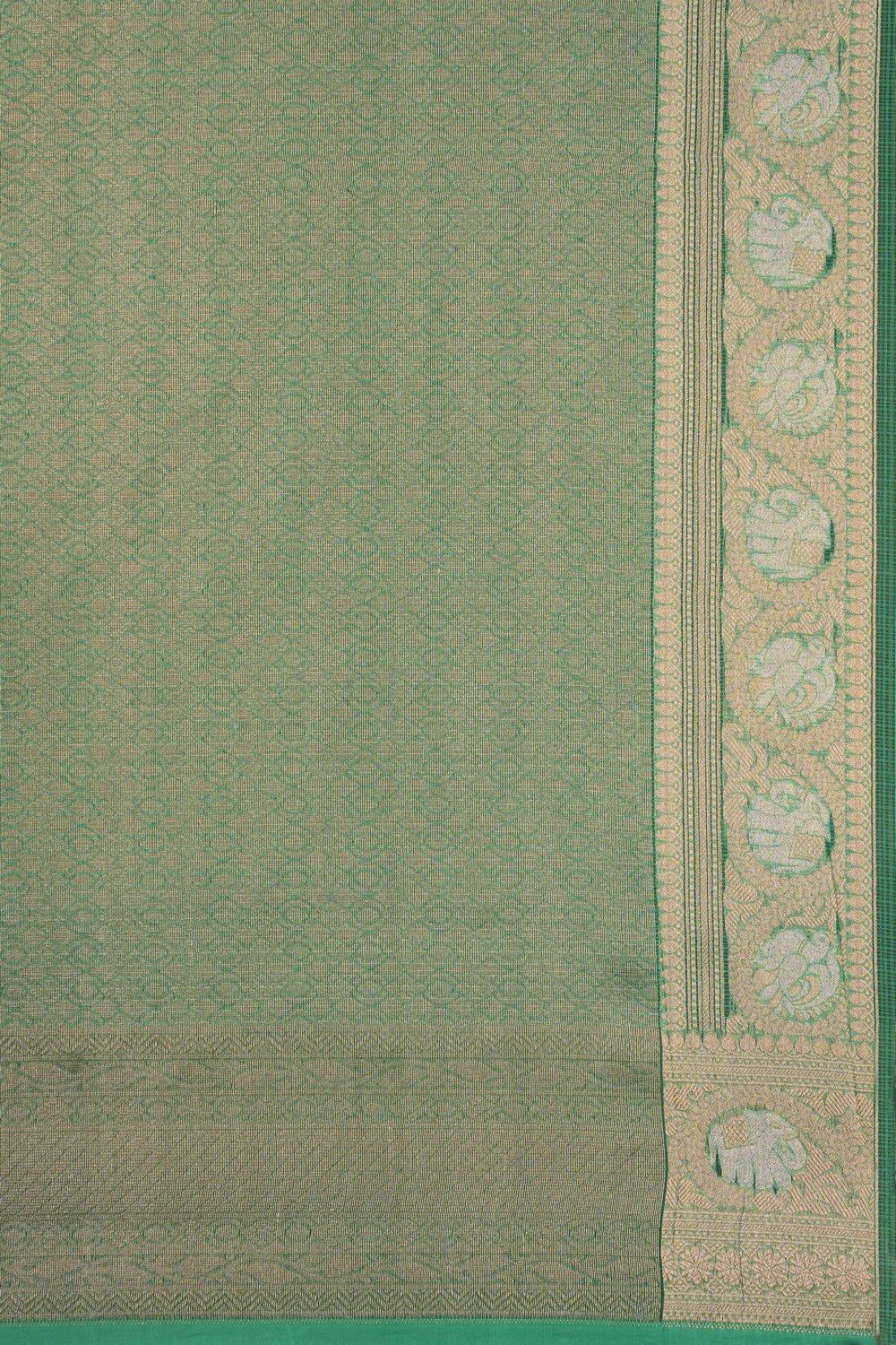 Image of Sea Green Banarasi Kora Saree