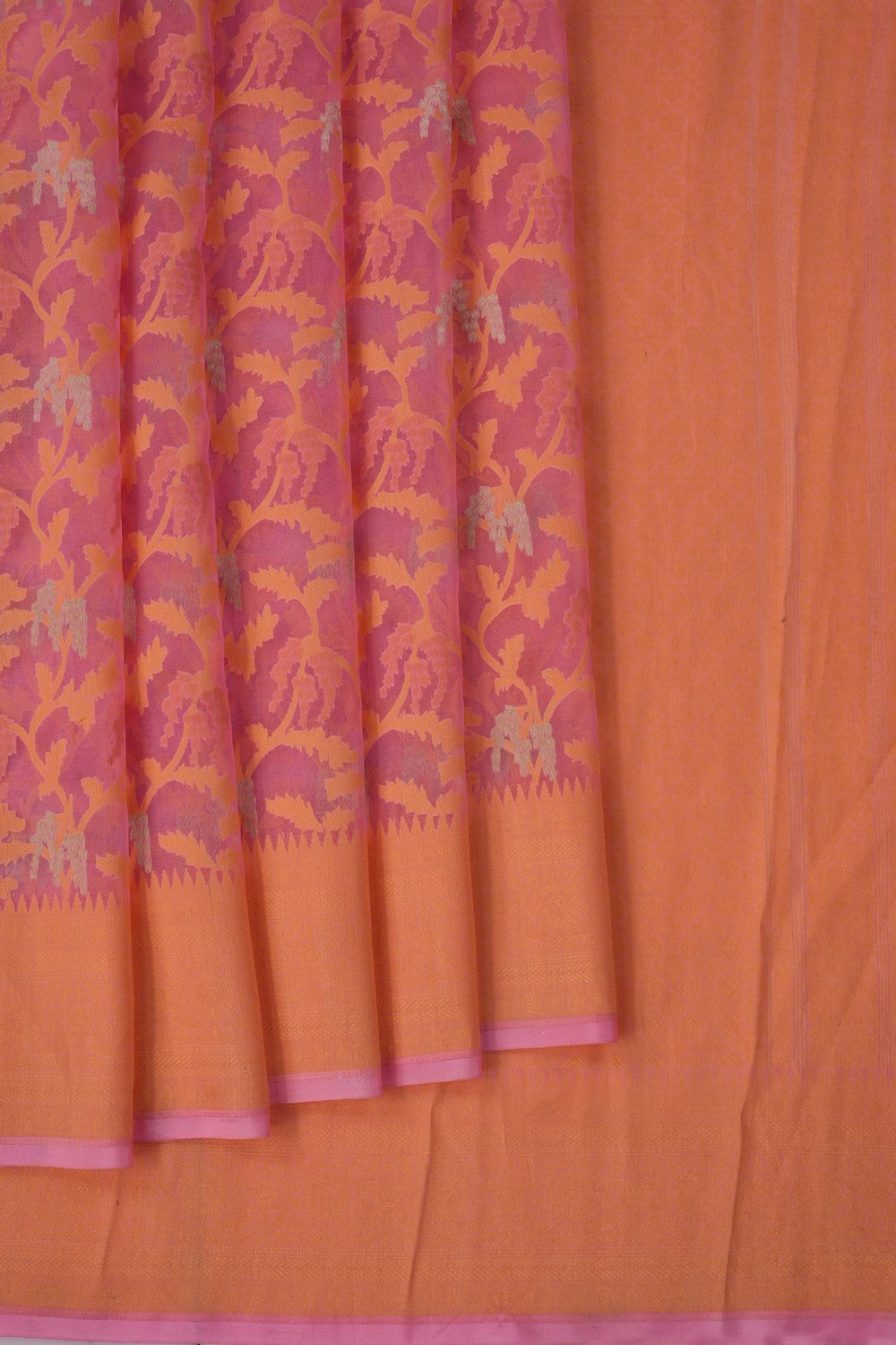 Image of Pink Banarasi Kora Saree