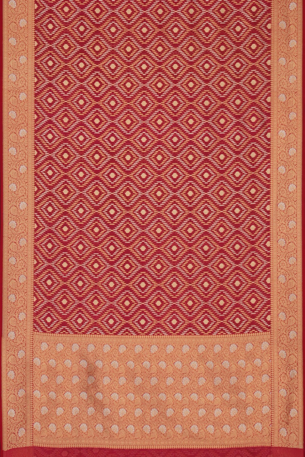 Image of Red Banarasi Kora Saree