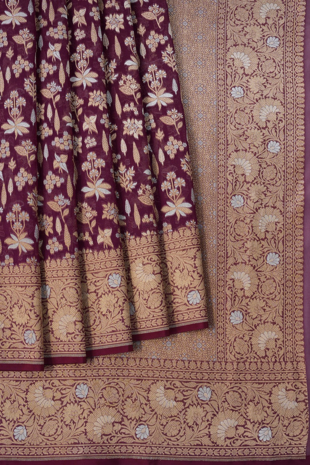 Image of Violet Banarasi Kora Saree