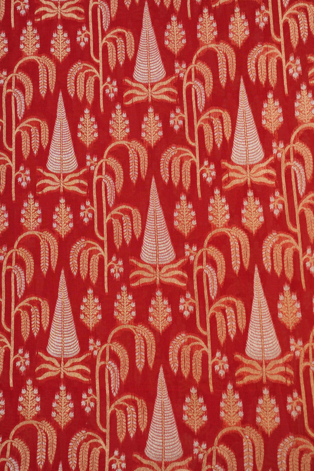 Image of Red Banarasi Kora Saree