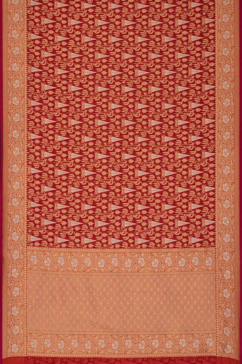 Image of Red Banarasi Kora Saree