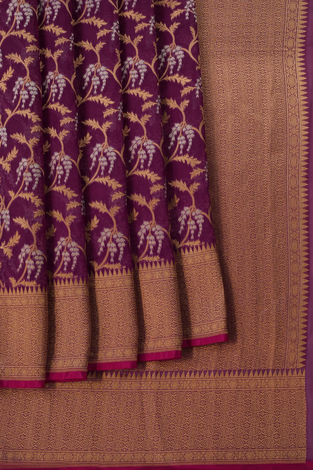 Image of Royal Purple Banarasi Kora Saree