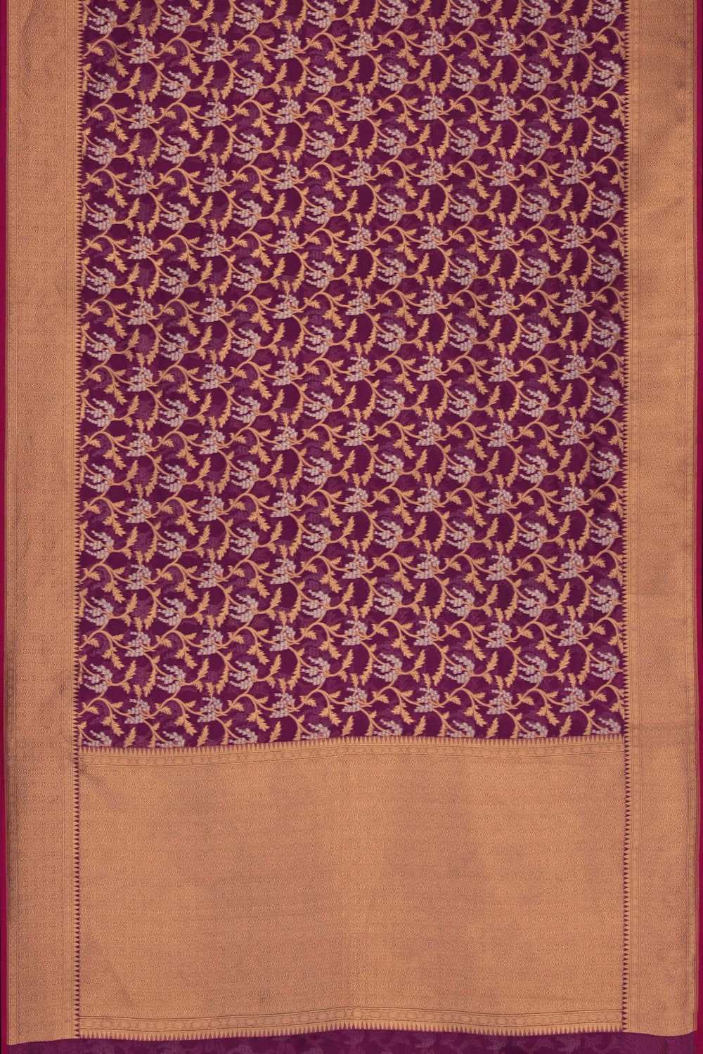 Image of Royal Purple Banarasi Kora Saree