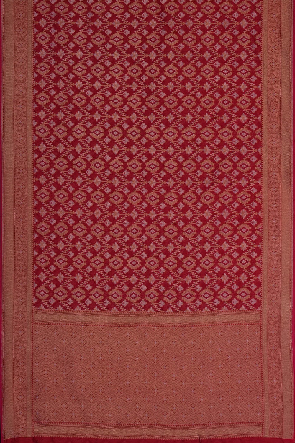 Image of Red Banarasi Kora Saree